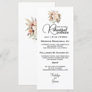 Boho Soft Roses/White Flowers Rehearsal Dinner