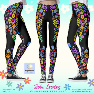Boho Soirée Leggings Fleurs sauvages