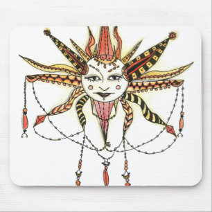 Boho Soleil Hand Drawn Mouse Pad