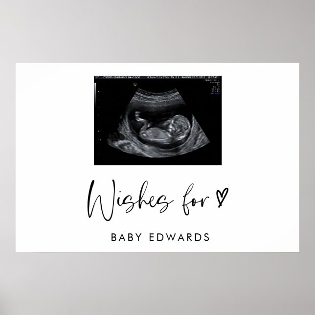 Boho Sonogram Genre Neutre Baby shower Livre d'or (Devant)