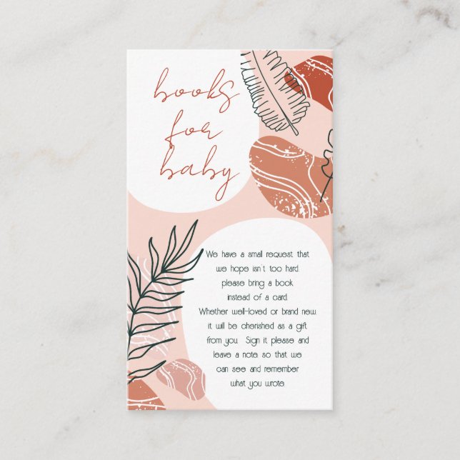 Boho Southwest Desert Baby Shower Books for Baby Enclosure Card (Front)