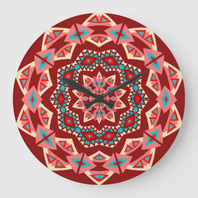Boho Southwest Mandala Large Clock (Front)