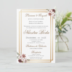Boho Spanish Wedding Invitation