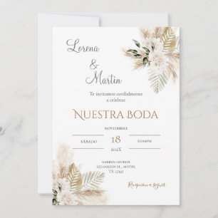 Boho Spanish Wedding Invitation