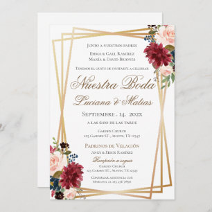 Boho Spanish Wedding Invitation
