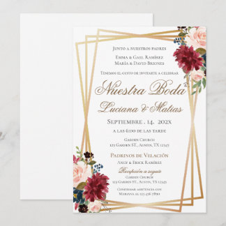 Boho Spanish Wedding Invitation