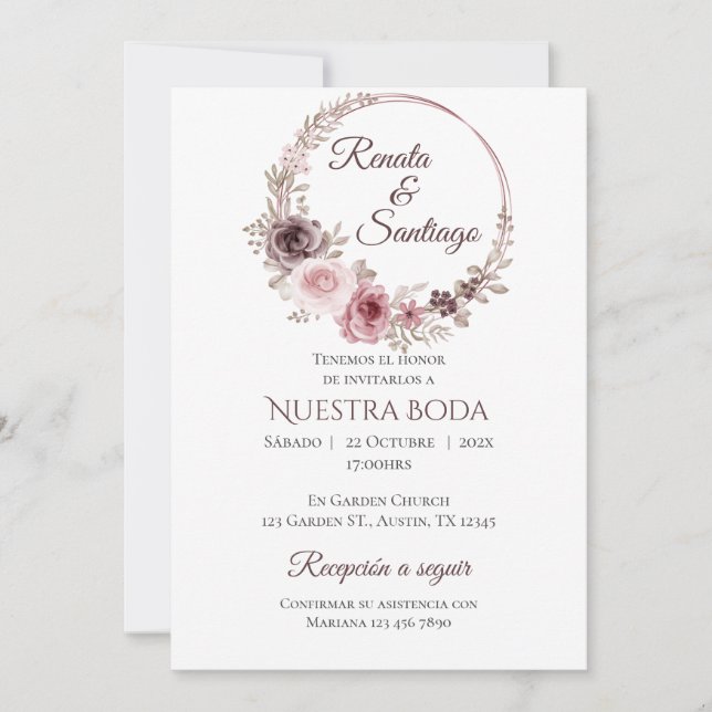 Boho Spanish Wedding Invitation (Front)