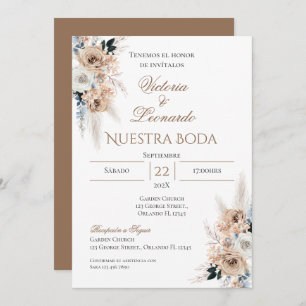 Boho Spanish Wedding Invitation