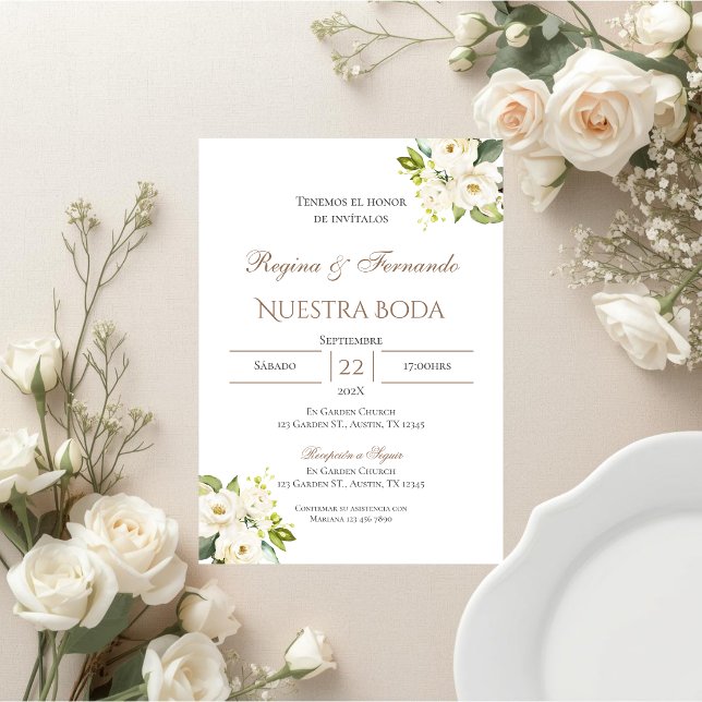 Boho Spanish Wedding Invitation (Creator Uploaded)