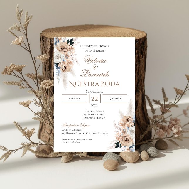 Boho Spanish Wedding Invitation (Creator Uploaded)