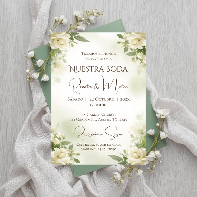 Boho Spanish Wedding Invitation (Creator Uploaded)