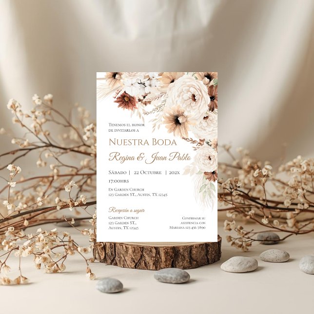 Boho Spanish Wedding Invitation (Creator Uploaded)