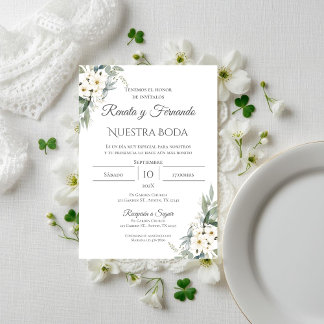 Boho Spanish Wedding Invitation