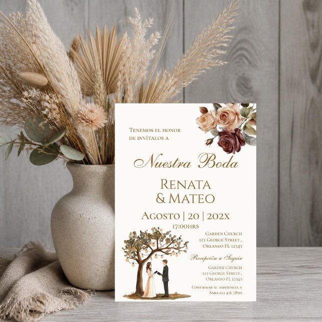 Boho Spanish Wedding Invitation (Creator Uploaded)