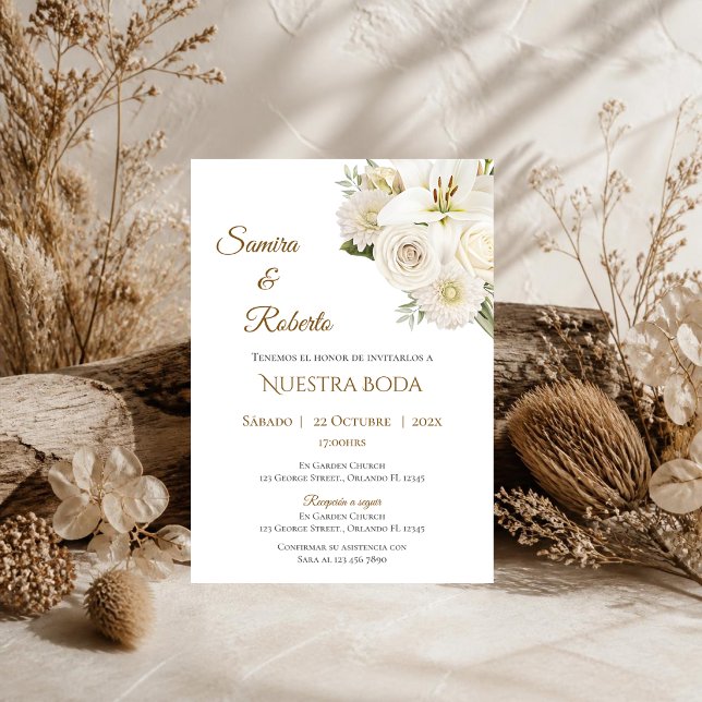 Boho Spanish Wedding Invitation (Creator Uploaded)