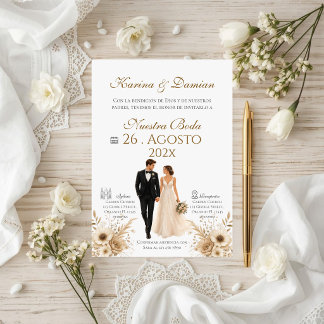 Boho Spanish Wedding Invitation