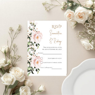 Boho Spanish Wedding RSVP Card