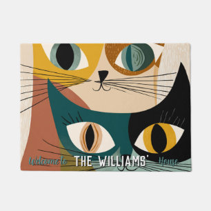 Boho Sphynx Cat Mom Dad House Decor Welcome Mat