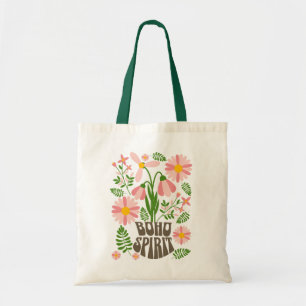 Boho Spirit Floral Retro Aesthetic Tote Bag
