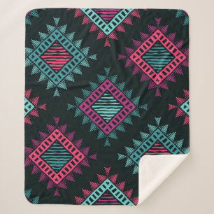 Boho Spirit: Tribal Ethnic Seamless Sherpa Blanket