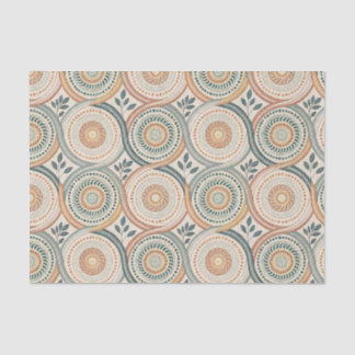 Boho Spiritual Circle Mandala & Botanical Leaf Art Tissue Paper