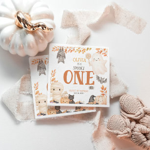 Boho Spooky One 1st Birthday Cute Ghost Halloween Napkin