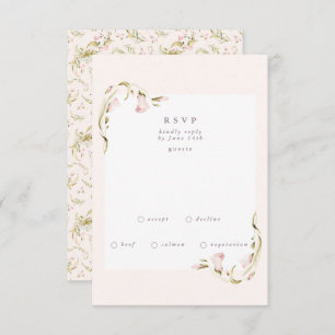 Boho Spring Botanical Corner WildFlower Wedding RS RSVP Card