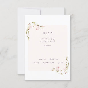 Boho Spring Botanical Corner WildFlower Wedding RSVP Card