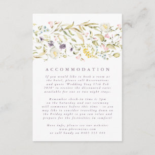 Boho Spring Botanical WildFlower Stripe Wedding Enclosure Card