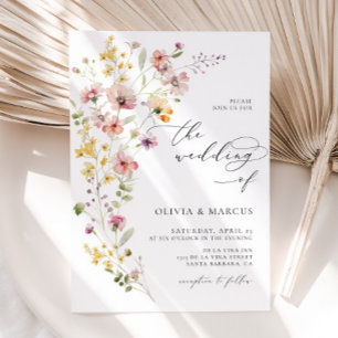 Boho Spring Colorée Fleur sauvage Faire-part de ma