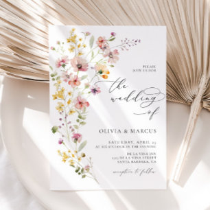 Boho Spring Colorée Fleur sauvage Faire-part de ma