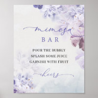 Boho spring purple dusty blue flowers mimosa bar