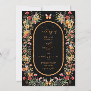 Boho Spring Watercolor Wildflowers Photo Wedding Invitation