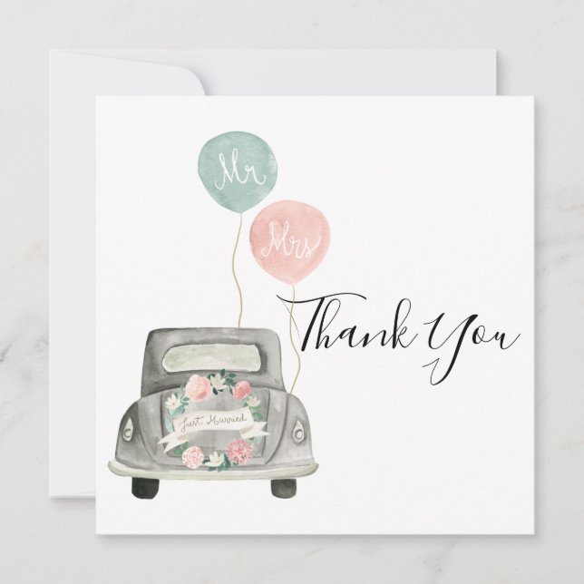 Boho Spring Wedding Thank You Cards (Front)