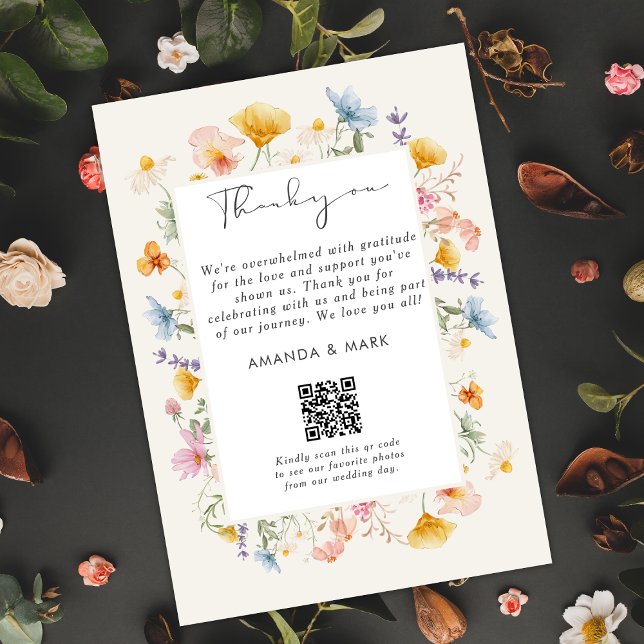 Boho Spring Wildflowers Botanical Garden Thank you Invitation (Creator Uploaded)