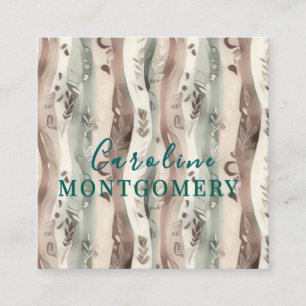 Boho square business card