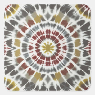 Boho Starburst Tie Dye Square Sticker