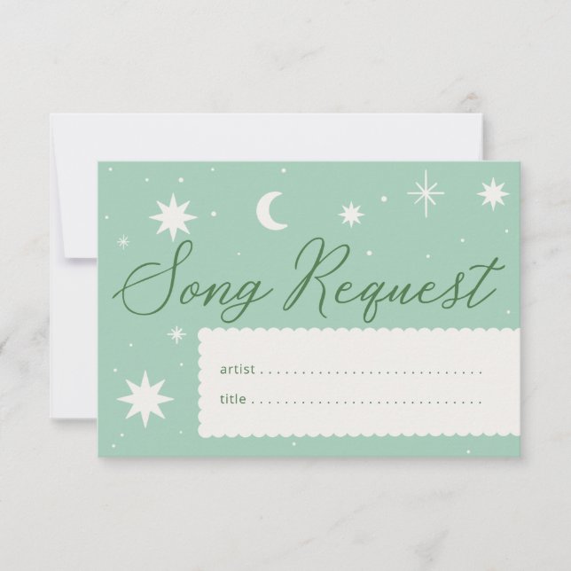 Boho stars and scallop detail song request card (Front)