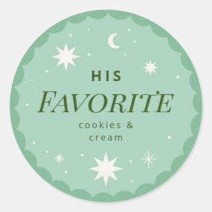 Boho stars “his favourite” wedding favour sticker