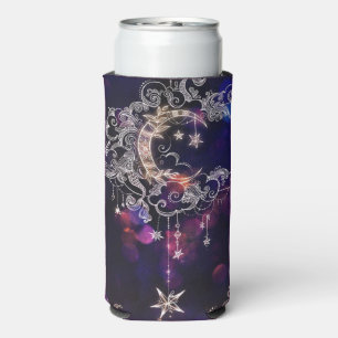 Boho Stars & Moon Purple Tall Seltzer Can Cooler