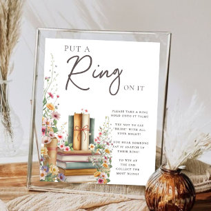 Boho Storybook Floral “Put a Ring on It” Bridal  Poster