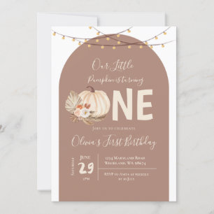 Boho String Light Citrouille Invitation d'annivers