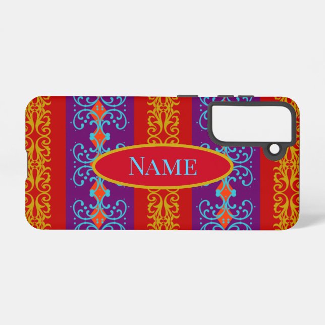 Boho Stripe Samsung Galaxy S21 Case (Back Horizontal)