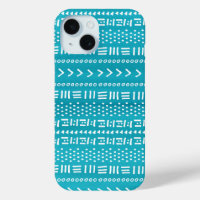 Boho Stripes Pattern Turquoise Blue