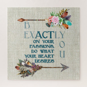 Boho Style Arrows   Be Exactly You   Inspirational Jigsaw Puzzle