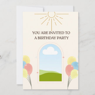 Boho Style Birthday Invitation card 