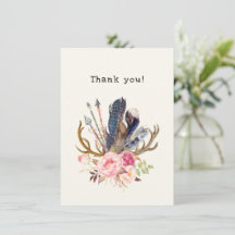 Boho Style Design customizable Thank you Card