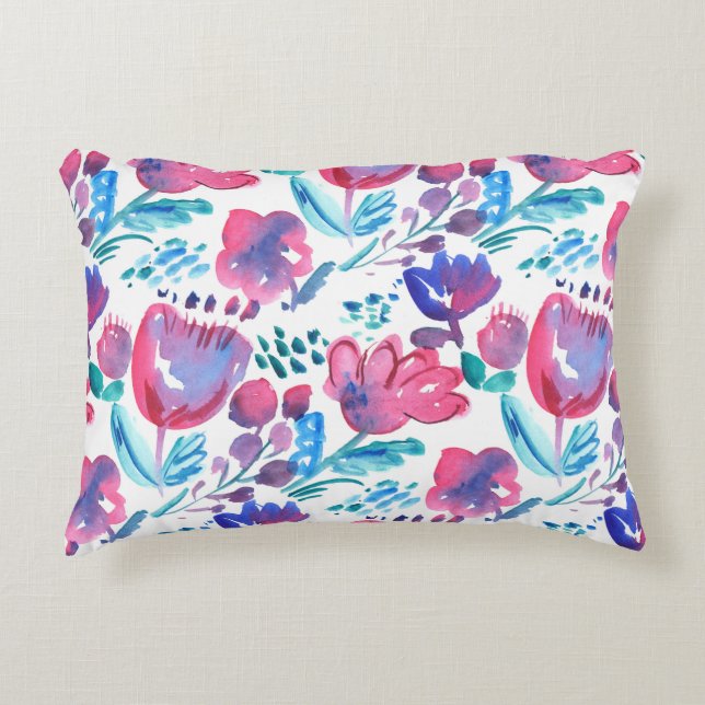 boho style floral rustic hand drawn illustration.  accent pillow (Front)