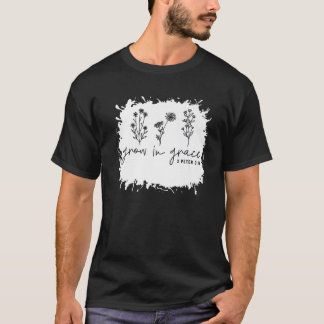 Boho Style Grow In Grace Succulent Plant Faith Chr T-Shirt