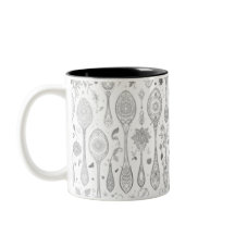 Boho-Style Mug – Black and White Intricate Spoon